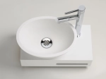 Vasque  lave-mains pour toilettes, suspendu et compacte, parfait pour les espaces restreints, Largeur 40 cm, Profondeur 22 cm, Hauteur 23 cm, résine minéral, Livraison 5-7 jours OFFERTE.